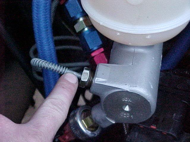 front brake line outlet