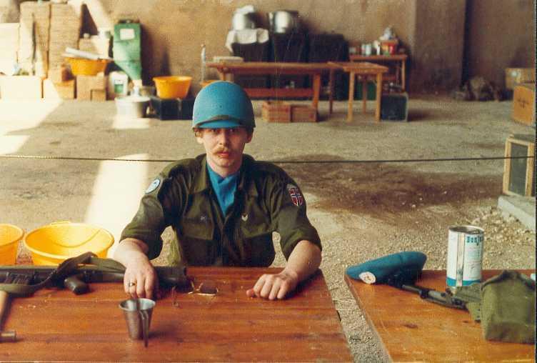 Cooling down with a can of orange juice