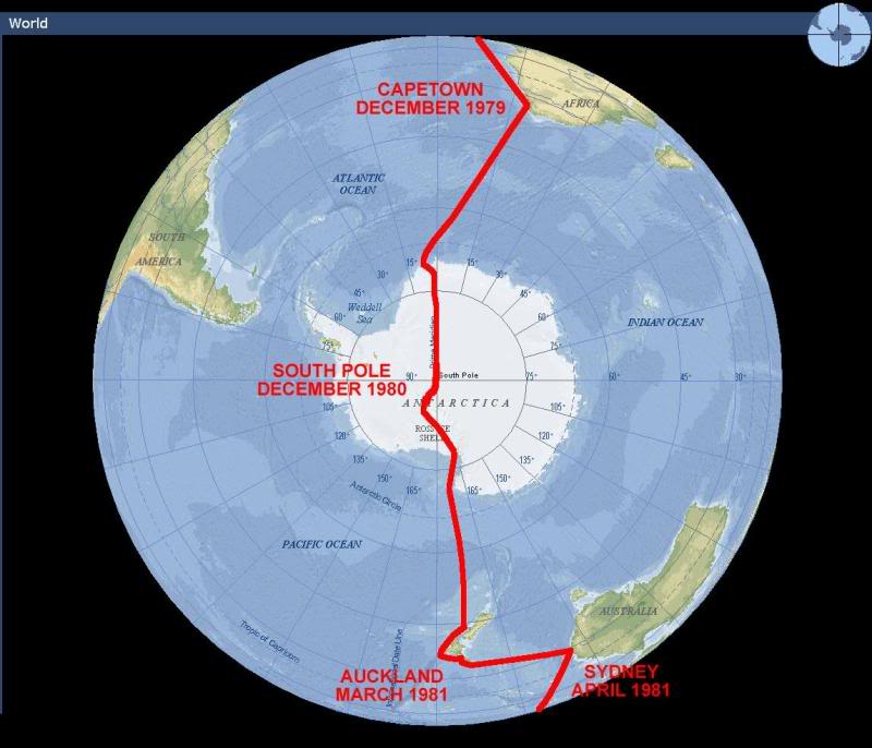 map 2 - capetown to auckland