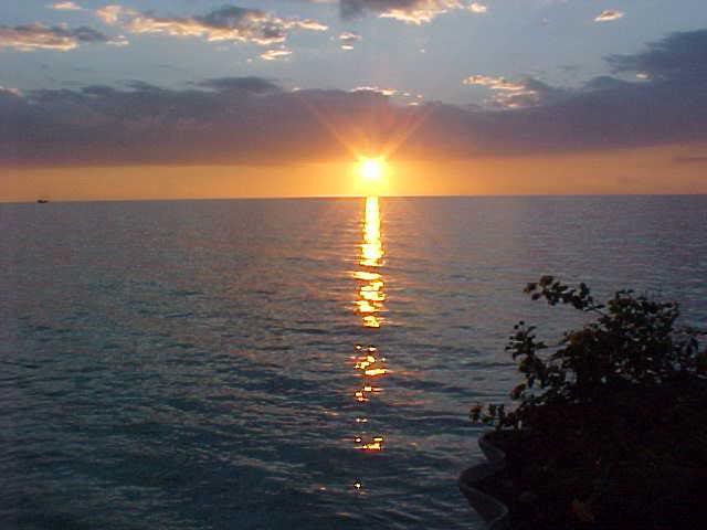 Sunset paints the water, Grand Cayman