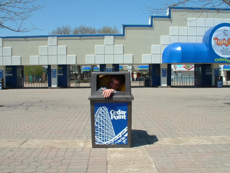 Brent hides out in a trash can until opening day.