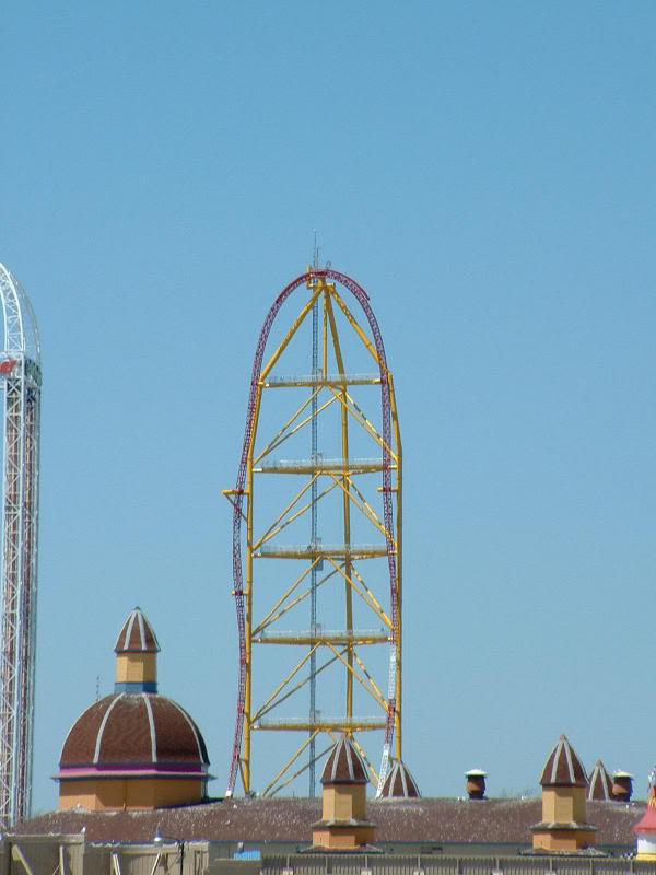 Dragster looms over the park