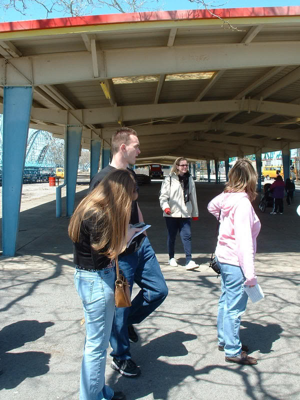 Matt and Jen passing time waiting to get there passes p...