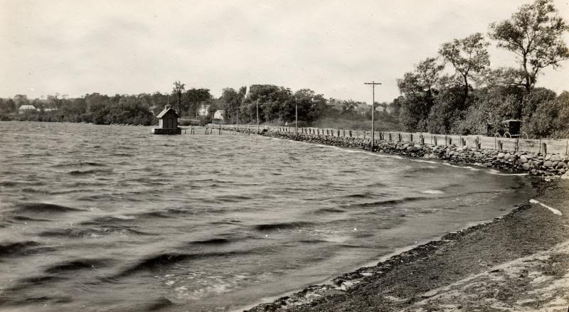The China lake causeway. China, Maine