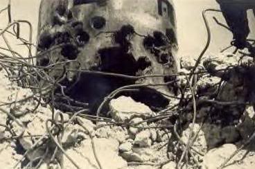 A well shot up cupola! Location unknown.