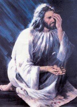 Jesus weeps while holding an aborted baby in His hand