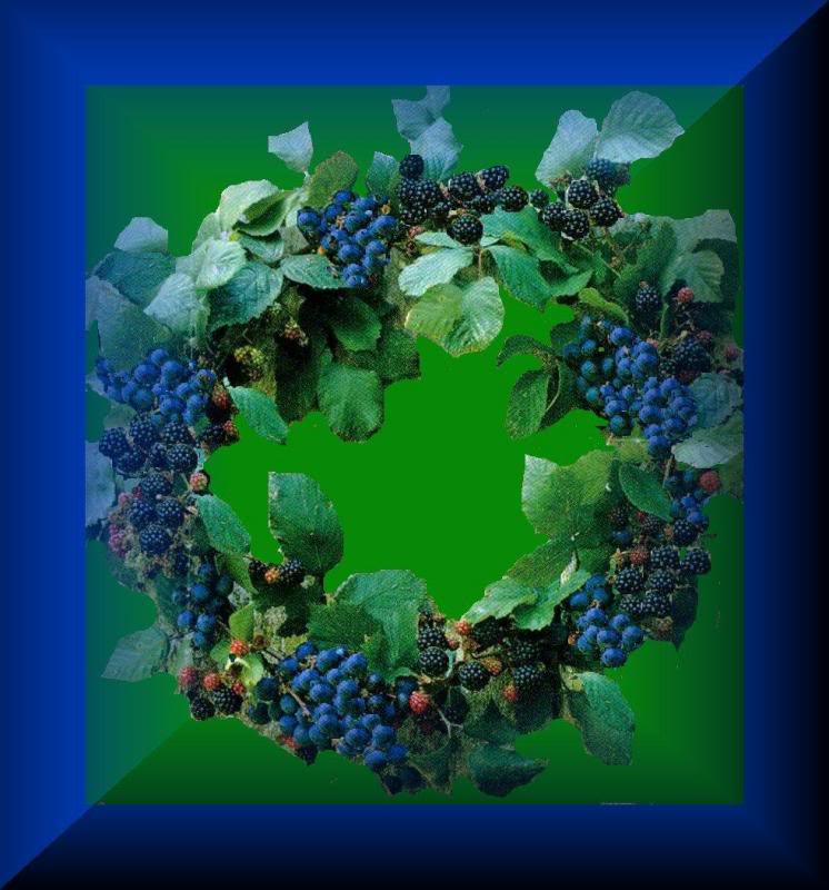 BLUEBERRY/BLACK RASPBERRY FRUIT WREATH