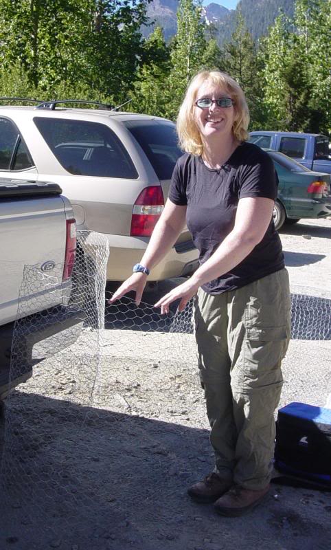 Wingding protecting her truck