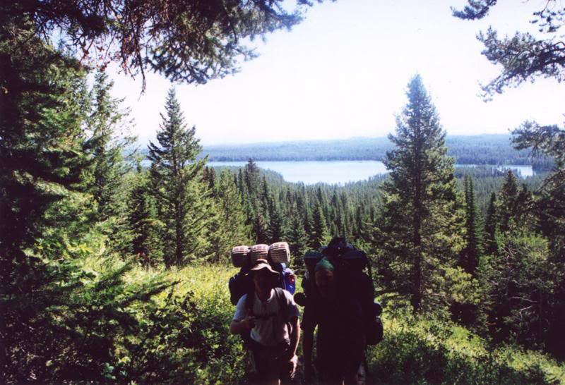 Curtis and Charley over Leigh Lake