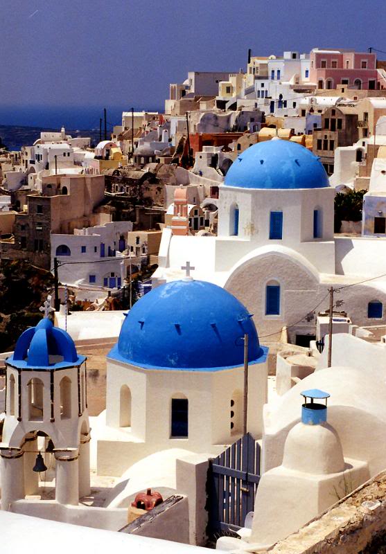 Santorini-Blue Domes