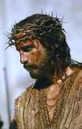 Actor Jim Caviezel portrays Jesus with Crown of Thorns