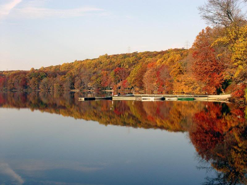 Shongum Lake in Randolph, New Jersey in Autumn