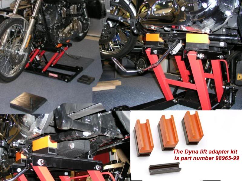 Late model Dyna lift adapters