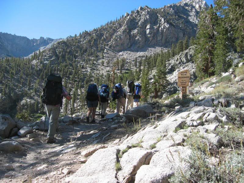 Passing the John Muir Wilderness sign