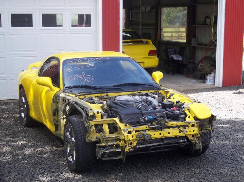 The right side is original, freshly damaged. Left side...