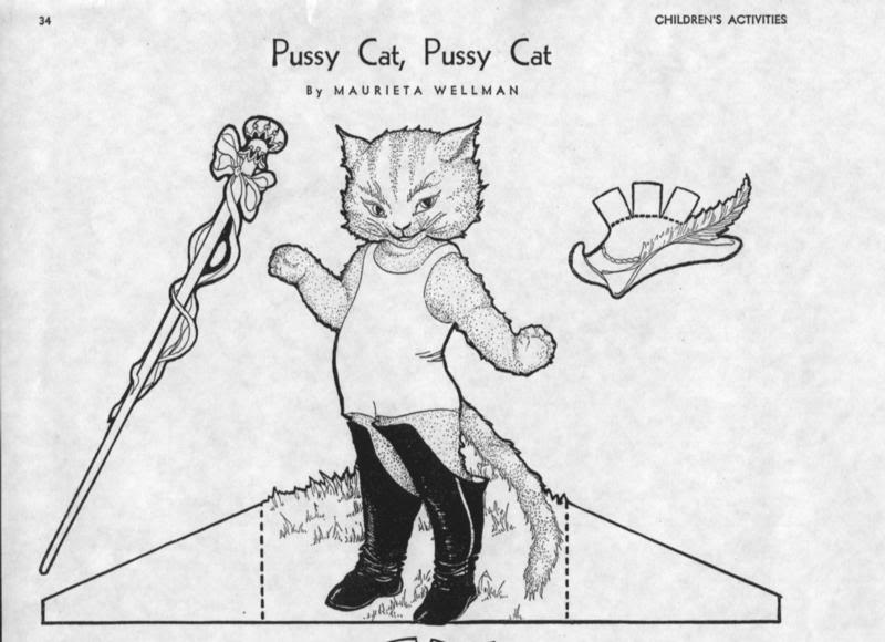 Nursery rhyme cat by Maurieta Wellman, 1, Children's Ac...