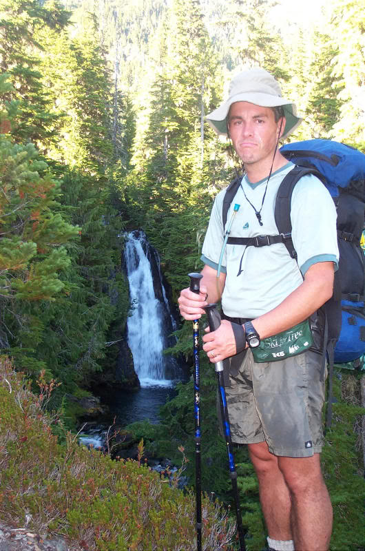 John Fortner at un-named falls along the Bailey Traver...