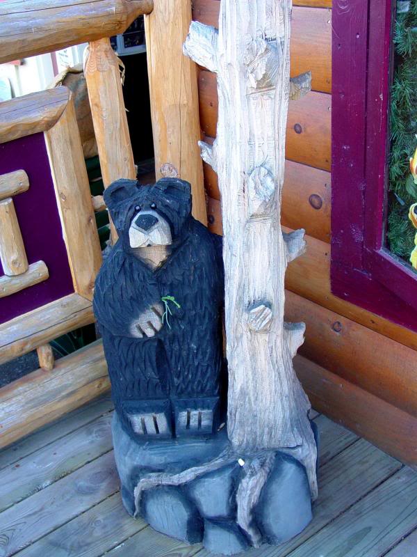 Black Bear carved out of wood